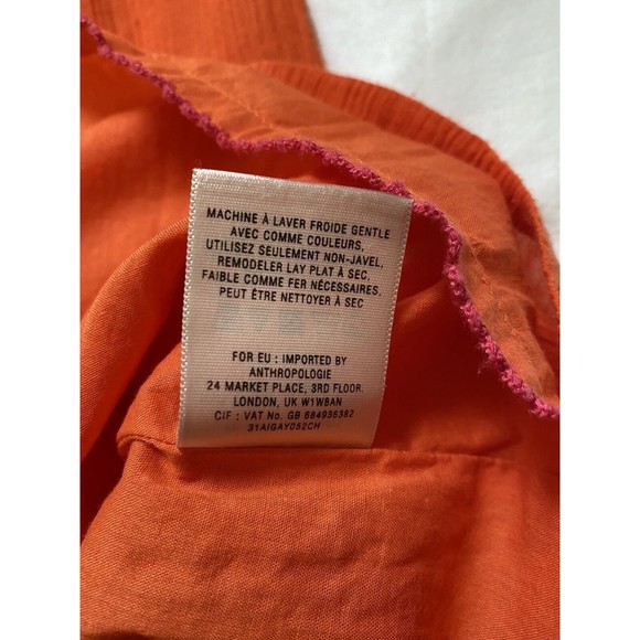 Edme & Esyllte Anthropologie Orange Sleeveless V-Neck Lined Maxi Dress Sz 0 - Picture 11 of 11
